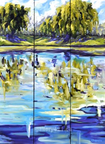 Reflections of Summer (triptych) by Sandra Chapman